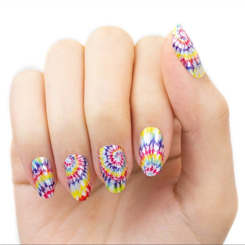 *Retired* Color Street: Wanna Peace of Me? | Tie-Dye Rainbow Summer White Yellow - Picture 7 of 9
